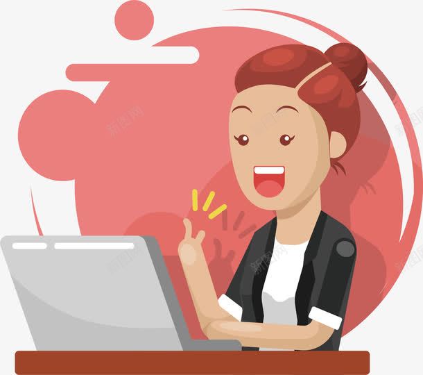兴奋地女白领png免抠素材_88icon https://88icon.com 兴奋 女白领 完成任务 开心 矢量素材