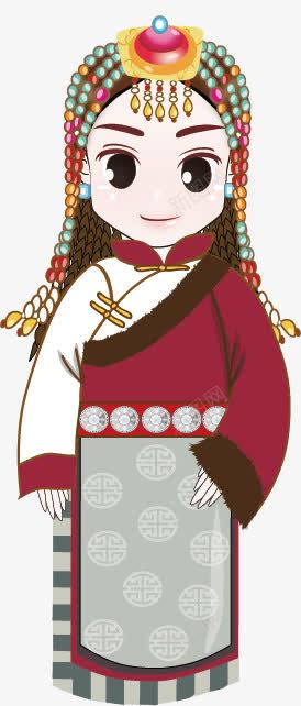 少数民族卡通美女矢量图ai免抠素材_88icon https://88icon.com 卡通 卡通人物 少数民族 民族服饰 美女 藏族 矢量图