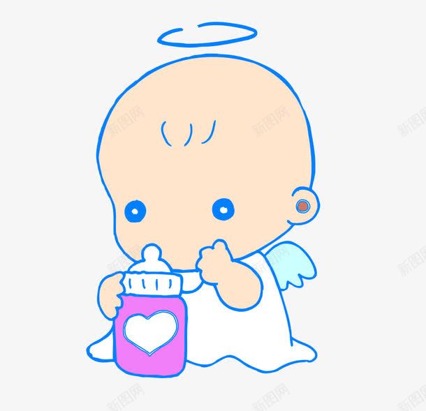 喝奶的天使宝宝png免抠素材_88icon https://88icon.com 喝奶 天使 宝宝 宝宝喝奶 翅膀