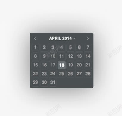 黑色简约ui手机日历控件PSD源文件png免抠素材_88icon https://88icon.com 手机日历ui设计 日历设计PSD源文件 简约手机日历
