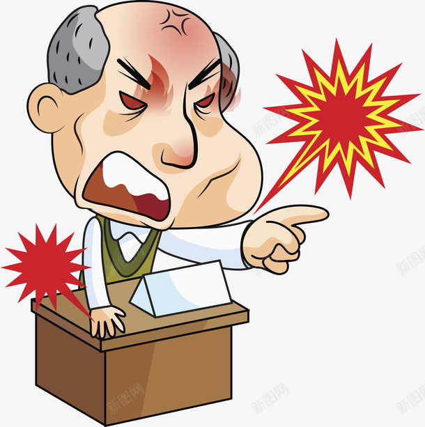 发怒的男人图png免抠素材_88icon https://88icon.com 发怒的 大发雷霆 桌子 火冒三丈 火星 生气的 男人