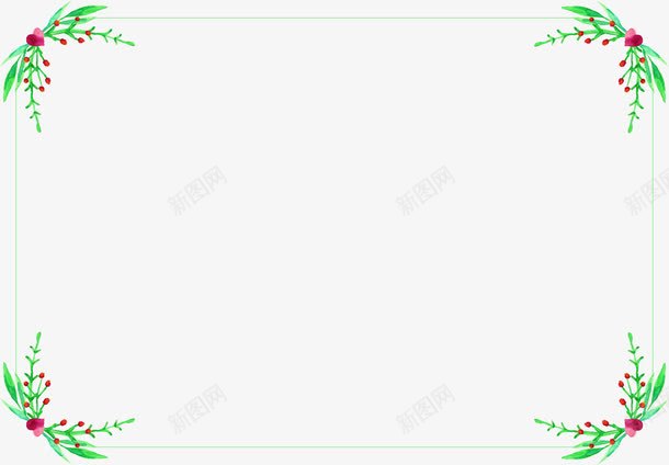 手绘花信件边框png免抠素材_88icon https://88icon.com 信件边框 卡片边框 手绘花 文字边框 绿色 花藤边框 蔷薇花藤 表格花边 贺卡边框