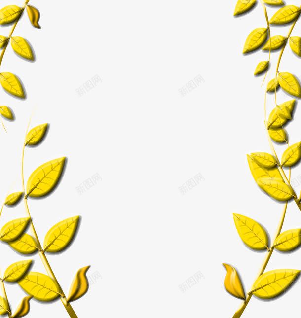 金色叶子边框装饰png免抠素材_88icon https://88icon.com 叶子素材 春节边框素材 节日喜庆素材 金叶素材