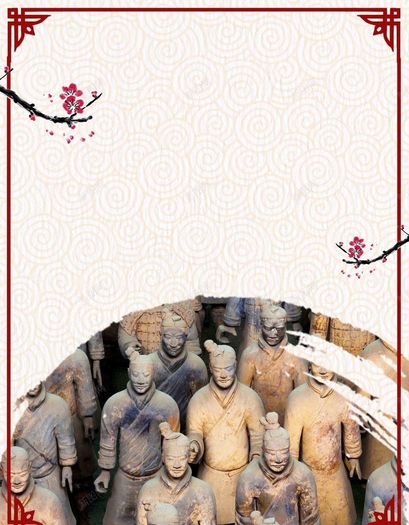 黄色水墨风西安兵马俑旅游旅行社旅游psd设计背景_88icon https://88icon.com 世界十大珍稀古墓之一 中国世界遗产 兵马俑 兵马俑历 旅游 旅行社旅游 水墨风格 西安 黄色