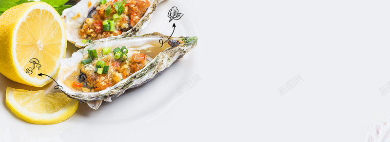 生蚝清新灰色海报背景psd设计背景_88icon https://88icon.com banner 促销 吃货 天猫 新鲜 有机 柠檬 海报 海鲜 淘宝 清新 灰色 生蚝 背景 食品