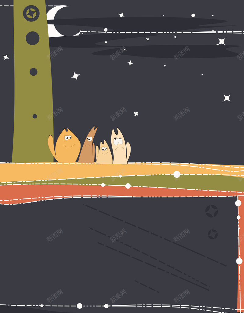 矢量夜晚卡通儿童插画背景ai设计背景_88icon https://88icon.com 儿童 卡通 可爱 夜晚 学校 小动物 幼儿园 手绘 插画 早教 树 矢量 童趣 背景 蓝紫色 矢量图