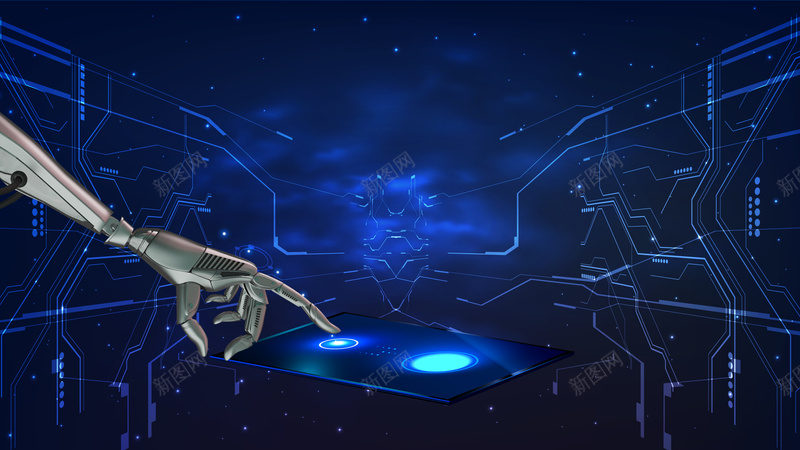 人工智能空间感背景图psd设计背景_88icon https://88icon.com 人工智能 光效 商务 机器人 科技 背景图
