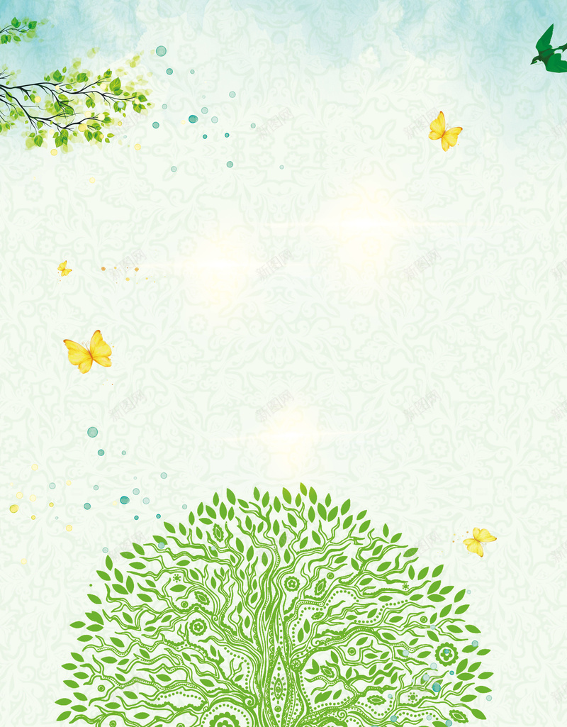 312植树节绿色家园海报背景psd设计背景_88icon https://88icon.com 312植树节 健康长成 开心 插画 智慧树 梦想 植树节绿色家园海报 海报设计 绿色背景 黑色