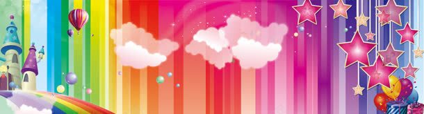 彩色卡通背景jpg设计背景_88icon https://88icon.com 云朵 五彩 儿童背景 卡通背景 城堡 彩虹 星星