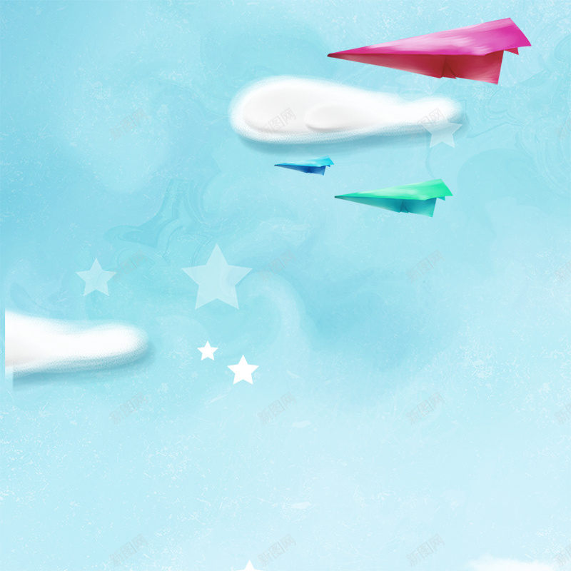 卡通儿童背景psd设计背景_88icon https://88icon.com 主图 云朵 卡通 手绘 童趣 简约背景 纸飞机 背景
