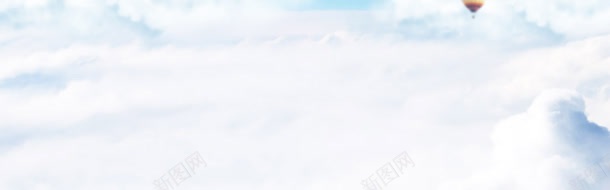 白色简约背景jpg设计背景_88icon https://88icon.com 热气球 白云