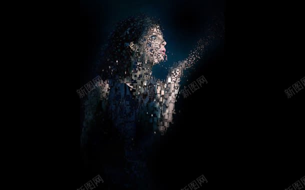 碎片美女写真海报背景jpg设计背景_88icon https://88icon.com 写真 海报 碎片 美女 背景