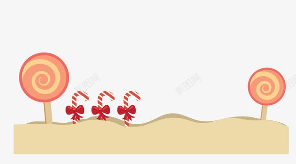 黄色圣诞节糖果地面png免抠素材_88icon https://88icon.com 圣诞快乐 圣诞节 拐杖糖果 棒棒糖 糖果 黄色地面