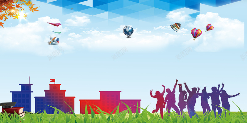 开学典礼展板背景psd设计背景_88icon https://88icon.com 人物剪影 大学开学典礼 学校 学校开学典礼 小学开学典礼 扁平 教育 草地 高中开学典礼