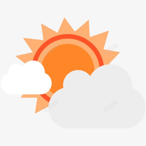 云朵和太阳png免抠素材_88icon https://88icon.com 云朵 光亮 卡通 天气 太阳 橘色的 温暖 照亮