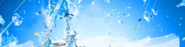 清爽夏日jpg设计背景_88icon https://88icon.com 冰块 蓝色