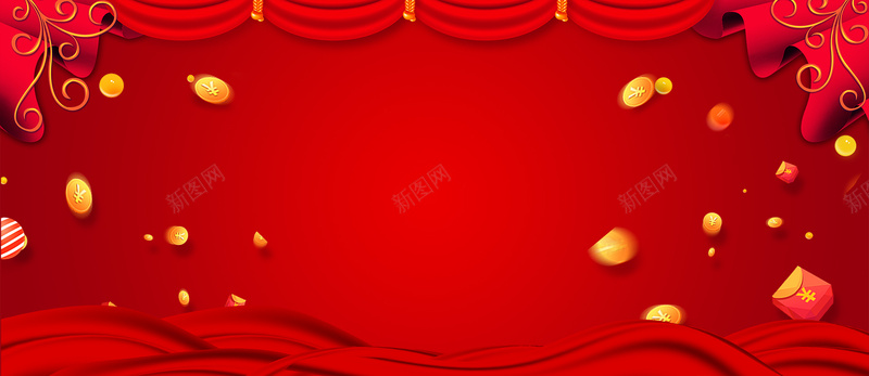 狗年红包金币红色背景psd设计背景_88icon https://88icon.com 2018 2018狗年 喜迎新春 新年 新年快乐 新春大吉 春节 狗年 狗年吉祥 金狗 除夕 除夕夜