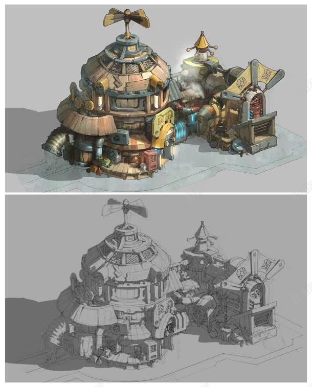 建筑商品模型原画jpg设计背景_88icon https://88icon.com 商品 建筑 模型