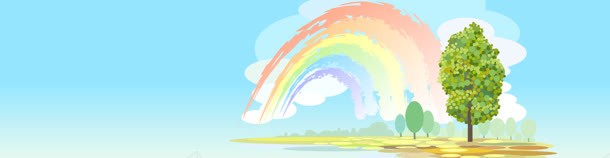 卡通手绘彩虹背景jpg设计背景_88icon https://88icon.com 卡通 彩虹 手绘 树 白云 蓝天