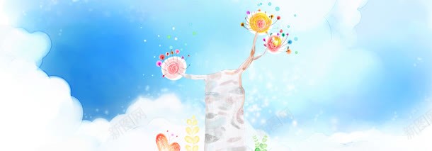 可爱蓝色天空背景jpg设计背景_88icon https://88icon.com 可爱 天空 背景 蓝色