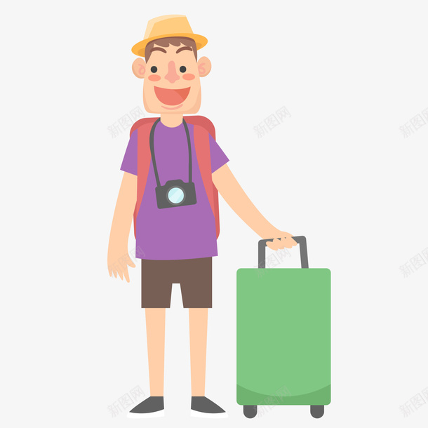 拉着行李箱的旅游人物矢量图ai免抠素材_88icon https://88icon.com 人物设计 出游 卡通 旅游 旅行 旅行箱的人 矢量图 行李箱