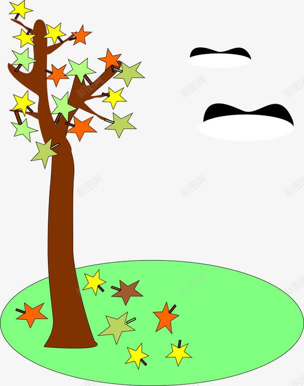 秋天的落叶png免抠素材_88icon https://88icon.com 叶子 季节 树 秋天 飞行 鸟