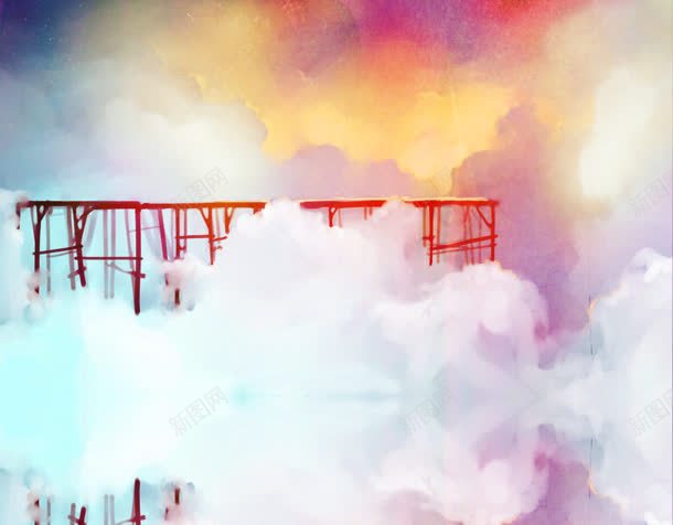 手绘梦幻色彩百云景色jpg设计背景_88icon https://88icon.com 景色 梦幻 色彩