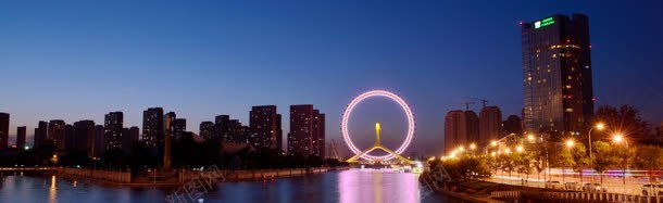城市夜景大气banner壁纸jpg设计背景_88icon https://88icon.com 商务 城市 建筑 摩天轮 电商 酷炫