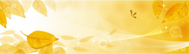 梦幻金黄叶子banner背景jpg设计背景_88icon https://88icon.com 叶子 秋季背景