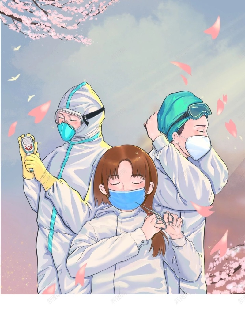 医护人员111jpg设计背景_88icon https://88icon.com 医生 卡通 战役 护士