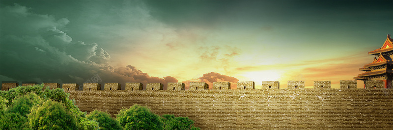 酷炫3D城墙游戏场景psd设计背景_88icon https://88icon.com 古老围墙 场景 大气 天空 战场 战斗 海报banner 游戏 石头