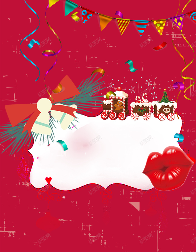 圣诞节红色H5背景psd分层psd设计背景_88icon https://88icon.com H5背景 h5 psd 嘴唇 圣诞老人 圣诞节 小火车 彩带 彩旗 礼盒 红色 蝴蝶结 质感 麻袋