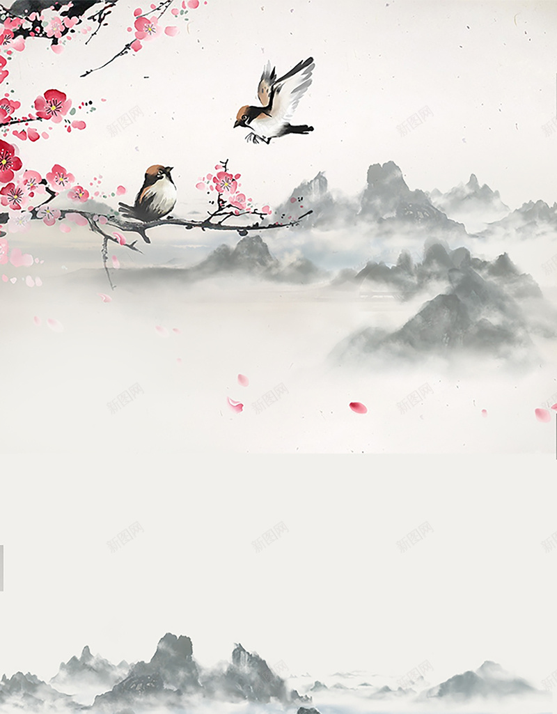 传统山水水墨鸟背景jpg设计背景_88icon https://88icon.com 中国风 春天 水乡 水墨 水墨山水画 水墨鸟 花卉 雨水 魅力