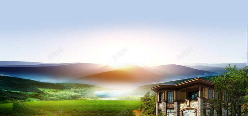 淘宝景色首页海报banner背景psd设计背景_88icon https://88icon.com banner背景 别墅 山峦 建筑物 摄影 景色首页 海报 海报banner 淘宝 风景