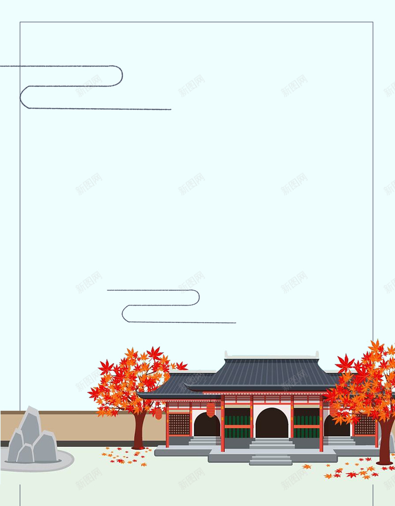 中式建筑文化宣传海报背景psd设计背景_88icon https://88icon.com 中式建筑 中式文化 卡通庙 卡通海报 古建筑 对称 寺庙 建筑 建筑海报 文化宣传