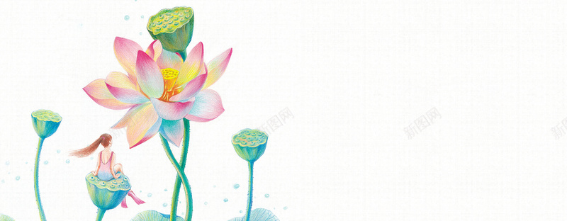 大暑暑假中国风手绘荷花纹理白色背景psd设计背景_88icon https://88icon.com 中国传统节气 卡通儿童 夏天 大暑节气 挂历 挂画 文化节日 暑假 树林 节气海报