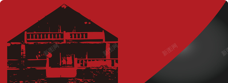 红色屋子背景矢量图ai设计背景_88icon https://88icon.com 复古 彩色 海报banner 红色 纹理 背景 质感 黑色 矢量图