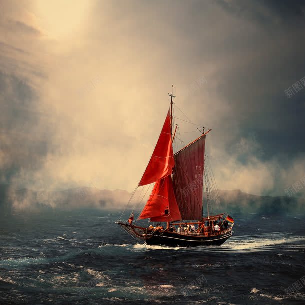 海面的上帆船航行jpg设计背景_88icon https://88icon.com 帆船 海面 航行