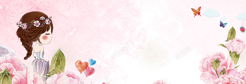 38女王节促销海报背景psd设计背景_88icon https://88icon.com 38妇女节 banner 三八女神节 丝带 女装 新品上市 活动宣传 玫瑰 简约 美妆 花瓣
