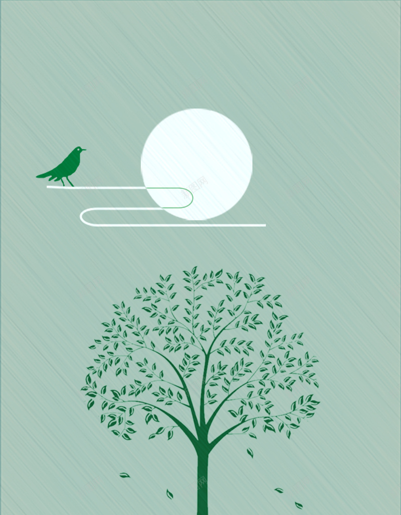 春天春分海报背景psd设计背景_88icon https://88icon.com 初春 小树 小鸟 时节 春 春分时节 清新 简约