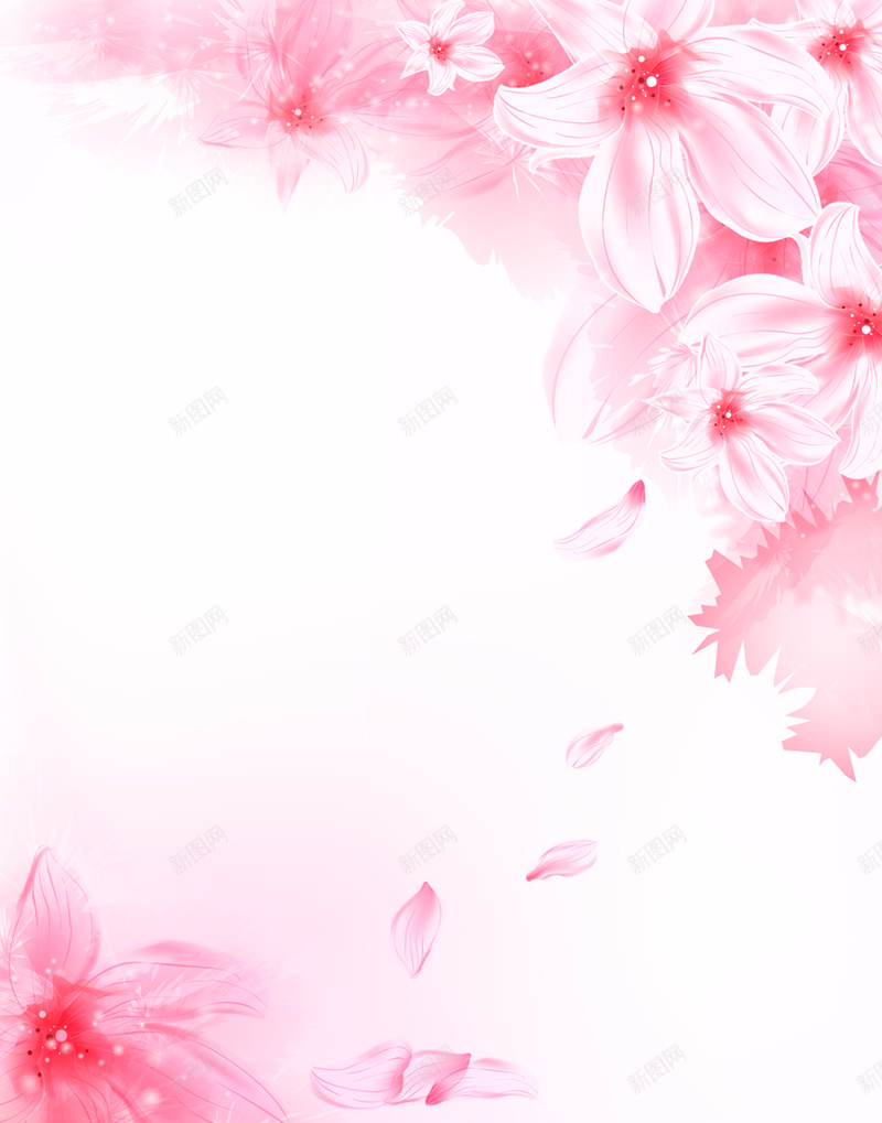 粉色手绘花朵背景psd设计背景_88icon https://88icon.com 卡通 唯美 手绘 童趣 粉红 粉色 花朵 花瓣