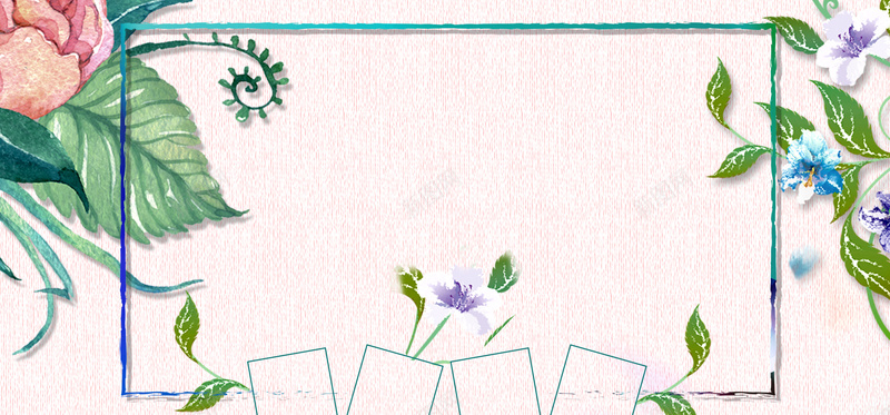 春季上新纹理质感手绘白bannerpsd设计背景_88icon https://88icon.com 上新 京东 促销 几何 手绘 拼接 春天 春季上新 淘宝 电商 绿叶 绿芽 花朵 边框