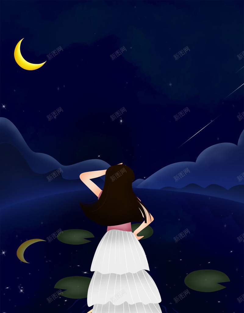 仰望星空插画女孩萤火虫H5背景psd设计背景_88icon https://88icon.com 仰望星空 仰望星空的女孩 女孩 寂静的夜晚 插画女孩 星星 星空 晚安 晚安海报 萤火虫