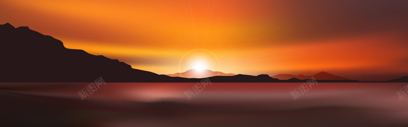 日落西山背景psd_88icon https://88icon.com 夕阳 天空 天空实拍 山峰 摄影 景色 海报banner 红色 风景