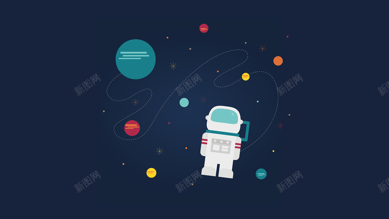 太空漫游简笔画jpg设计背景_88icon https://88icon.com 卡通 宇航员 手绘 星球 童趣