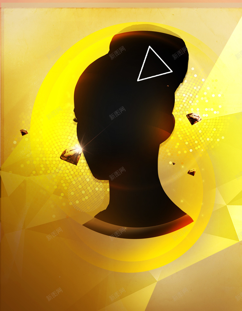 金秋美妆美容纹理psd设计背景_88icon https://88icon.com 创意 剪影 女人 纹理 美妆 美容 金秋 黄色