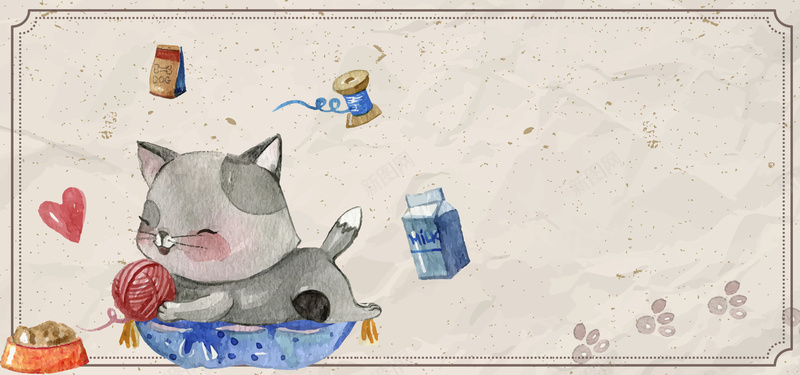 萌宠来袭可爱卡通猫咪bannerpsd设计背景_88icon https://88icon.com 卡通 可爱 复古 宠物 手绘 猫咪 猫咪用品 萌宠来袭
