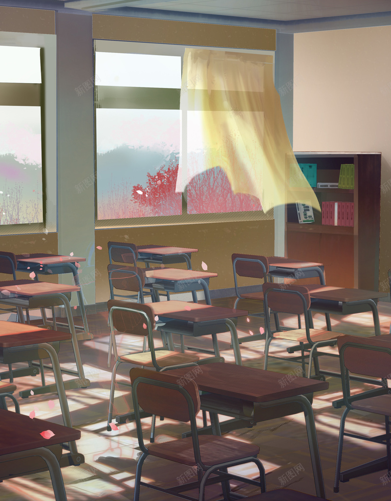 插画风格开学季海报jpg设计背景_88icon https://88icon.com 学校 开学季 插画风格 携手同行 教室 窗帘 课桌 青葱岁月