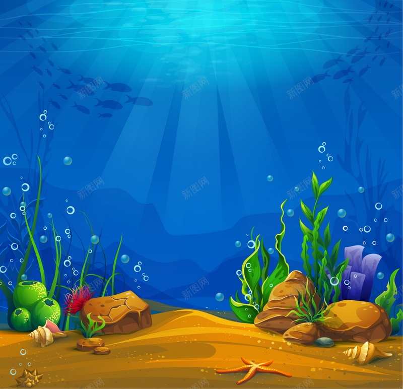 夏天海底世界背景模板矢量图ai设计背景_88icon https://88icon.com AI 唯美夏天海底世界 平面 广告 模板 水族馆 海报 海星 海洋 海洋生物 深海鱼 热带鱼 矢量 素材 背景 贝壳 矢量图