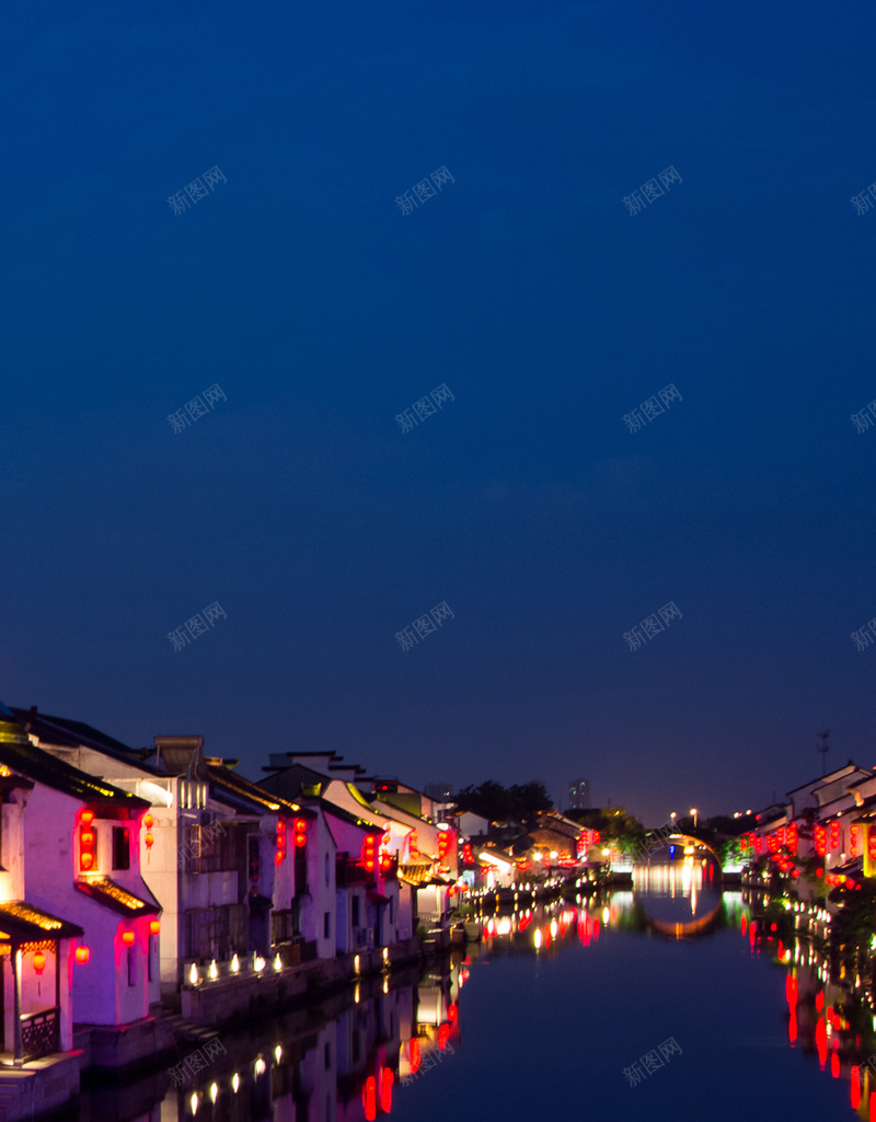 江南水乡夜景H5背景jpg_88icon https://88icon.com H5背景 夜景 摄影 文艺 水乡 江南 风景